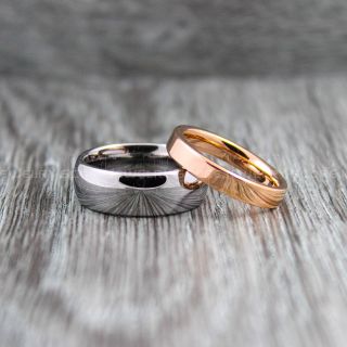 Rose Gold Wedding Bands, Rose Gold Tungsten Rings, Rose Gold Tungsten Wedding Bands