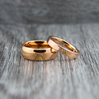 Rose Gold Wedding Bands, Rose Gold Tungsten Rings, Rose Gold Tungsten Wedding Bands