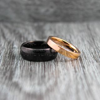 Rose Gold Wedding Bands, Rose Gold Tungsten Rings, Rose Gold Tungsten Wedding Bands