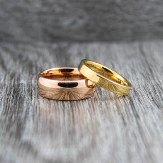Rose Gold Wedding Bands, Rose Gold Tungsten Rings, Rose Gold Tungsten Wedding Bands