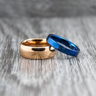 Rose Gold Wedding Bands, Rose Gold Tungsten Rings, Rose Gold Tungsten Wedding Bands