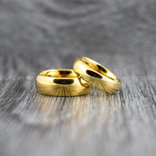 Yellow Gold Wedding Bands, Yellow Gold Tungsten Rings, Yellow Gold Tungsten Wedding Bands