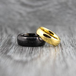 Yellow Gold Wedding Bands, Yellow Gold Tungsten Rings, Yellow Gold Tungsten Wedding Bands