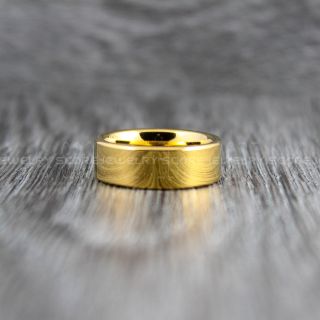 Yellow Gold Ring, Yellow Gold Wedding Band, Yellow Gold Tungsten Ring, Yellow Gold Tungsten Wedding Band