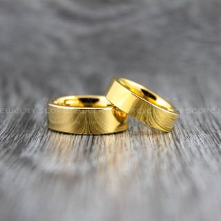 Yellow Gold Wedding Bands, Yellow Gold Tungsten Rings, Yellow Gold Tungsten Wedding Bands