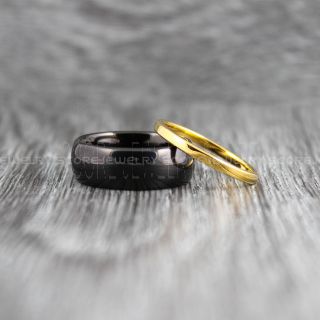 Yellow Gold Wedding Bands, Yellow Gold Tungsten Rings, Yellow Gold Tungsten Wedding Bands