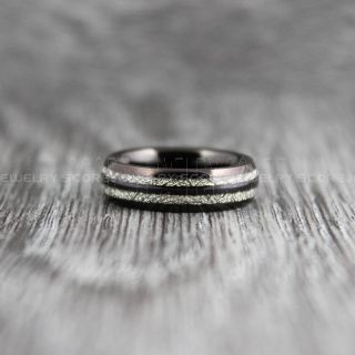 Meteorite Ring, Meteorite Wedding Ring, Black Tungsten Band with Meteorite Inlay, Meteorite Wedding Band, Meteorite Wedding Ring, Black Tungsten Ring