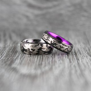 Camo Rings, Camouflage Rings, 2 Piece Couple Set American Flag Wedding Bands, Black Tungsten Rings, Black Wedding Bands, Black Tungsten Bands, Military Rings