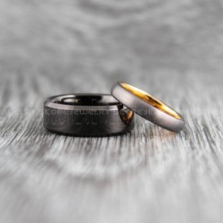 Black Wedding Bands, Black Tungsten Rings, Black Tungsten Wedding Bands