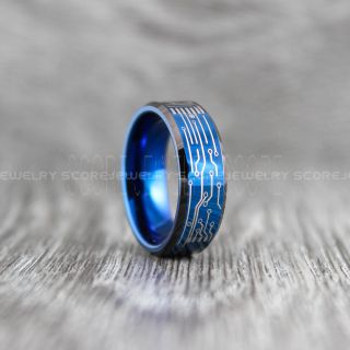 Circuit Board Ring, Circuit Board Jewelry, Technology Ring, Engineer Ring, Circuit Board Ring, Blue Tungsten Ring, Geek Ring, Geek Jewelry