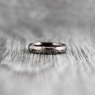 Circuit Board Ring, Circuit Board Jewelry, Technology Ring, Engineer Ring, Circuit Board Ring, Black Tungsten Ring, Geek Ring, Geek Jewelry