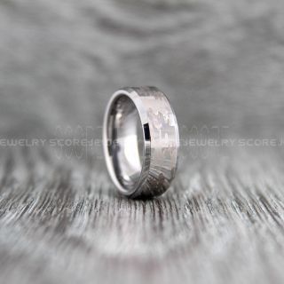 Camo Ring, Camouflage Ring, Silver Tungsten Ring, Silver Wedding Band, Silver Tungsten Band, Military Ring