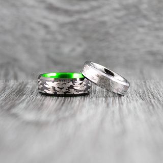 Camo Rings, Camouflage Rings, 2 Piece Couple Set American Flag Wedding Bands, Black Tungsten Rings, Black Wedding Bands, Black Tungsten Bands, Military Rings