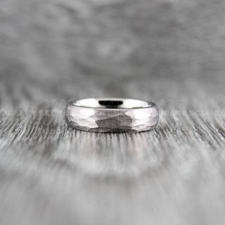 Hammered Tungsten Ring, Silver Tungsten Wedding Band, Hammered Wedding Band, Silver Hammered Wedding Ring, Silver Wedding Ring