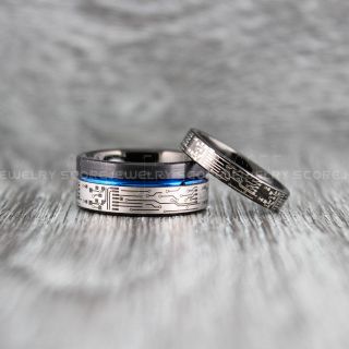 Circuit Board Rings, Circuit Board Jewelry, Technology Rings, Engineer Rings, Circuit Board Rings, Black Tungsten Rings, Geek Rings, Geek Jewelry