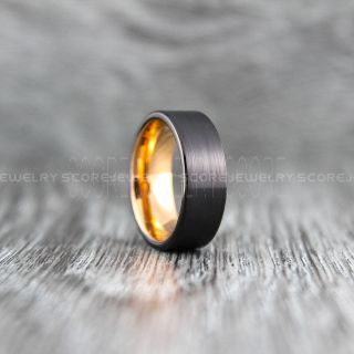 Black Ring, Black Wedding Band, Black Tungsten Ring, Black Tungsten Wedding Band