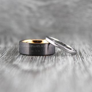 Black Wedding Bands, Black Tungsten Rings, Black Tungsten Wedding Bands