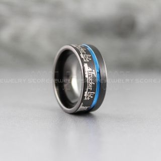 Truck Driver Ring, Trucker Ring, Black Tungsten Ring, Trucker Jewelry, Truck Driver Wedding Band, Black Tungsten Band, Black Wedding Ring