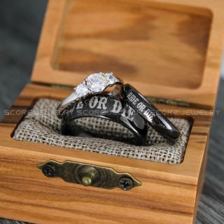 Ride or Die Rings, Ride or Die, Ride or Die Wedding Rings, Ride or Die Wedding Bands, Black Wedding Rings, Black Wedding Bands, Biker Rings