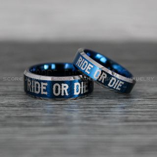 Ride or Die Rings, Ride or Die, Ride or Die Wedding Rings, Ride or Die Wedding Bands, Blue Wedding Rings, Blue Wedding Bands, Biker Rings