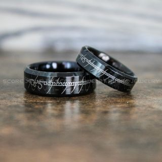 Elvish Ring, Elvish Wedding Ring, Elvish Jewelry, Elvish Wedding, Black Wedding Band, Black Wedding Ring