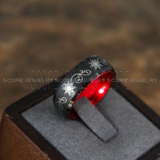 Sun and Moon Rings, Sun and Moon Wedding Rings, Black Wedding Bands