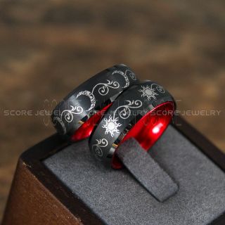 Sun and Moon Rings, Couple Rings, Sun and Moon Wedding Rings, Black Wedding Bands, Couple Jewelry