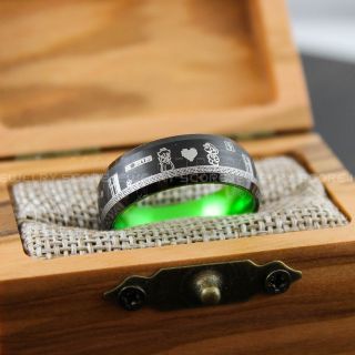 Gamer Ring, Super Mario Ring, Super Mario Jewelry, Super Mario Brothers Ring, Gamer Jewelry, Super Mario Wedding Ring, Super Mario Wedding Band, Black Tungsten Ring, Black Wedding Band