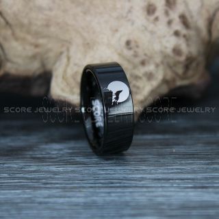 Wolf Ring, Wolf Wedding Band, Howling Wolf Ring, Wolf Jewelry, Hunting Ring