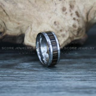 Wood Ring, Wood Wedding Ring, Wood Wedding Band, Silver Tungsten Ring, Wood Jewelry