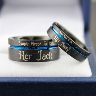 Jack and Sally Rings, Simply Meant To Be Rings, Couple Rings, Matching Rings, Matching Wedding Bands, Black Wedding Bands, Black Wedding Rings, Couple Rings