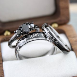Jack and Sally Rings, Simply Meant To Be Rings, Couple Rings, Matching Rings, Matching Wedding Bands, Black Wedding Bands, Black Wedding Rings, Couple Rings