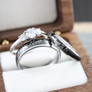 Jack and Sally Rings, Simply Meant To Be Rings, Couple Rings, Matching Rings, Matching Wedding Bands, Black Wedding Bands, Black Wedding Rings, Couple Rings