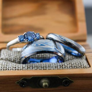 Damascus Steel Rings, Damascus Steel, Couple Rings, Couple Wedding Ring, Couple Wedding Bands