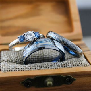 Damascus Steel Rings, Damascus Steel, Couple Rings, Couple Wedding Ring, Couple Wedding Bands