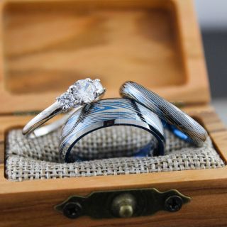 Damascus Steel Rings, Damascus Steel, Couple Rings, Couple Wedding Ring, Couple Wedding Bands