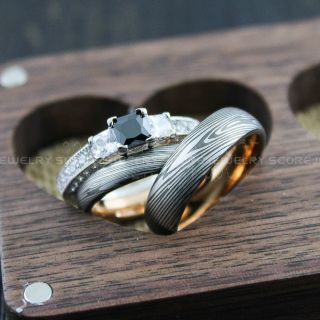 Damascus Steel Rings, Damascus Steel, Couple Rings, Couple Wedding Ring, Couple Wedding Bands