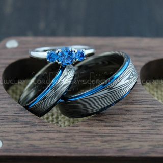Damascus Steel Rings, Damascus Steel, Couple Rings, Couple Wedding Ring, Couple Wedding Bands