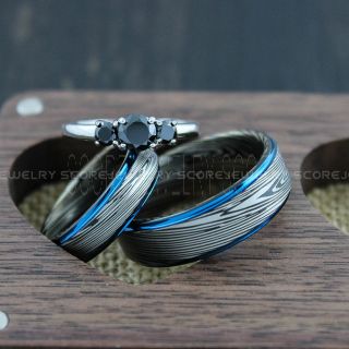 Damascus Steel Rings, Damascus Steel, Couple Rings, Couple Wedding Ring, Couple Wedding Bands