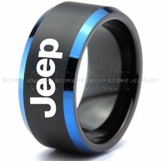 Jeep Ring, Black Jeep Ring, Black Tungsten Ring, Jeep Truck Ring, Black Wedding Ring