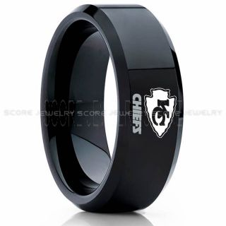 Chiefs Ring, Chiefs Wedding Rings, Chiefs Wedding Band, Football Wedding Band, Football Jewelry