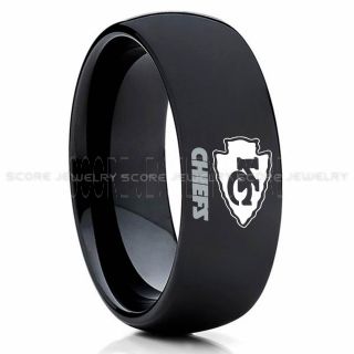 Chiefs Ring, Chiefs Wedding Rings, Chiefs Wedding Band, Football Wedding Band, Football Jewelry