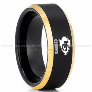 Chiefs Ring, Chiefs Wedding Rings, Chiefs Wedding Band, Football Wedding Band, Football Jewelry