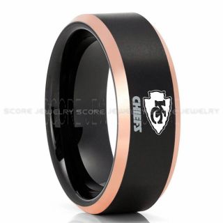 Chiefs Ring, Chiefs Wedding Rings, Chiefs Wedding Band, Football Wedding Band, Football Jewelry