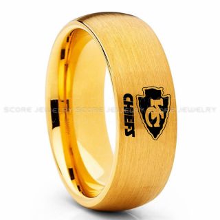 Chiefs Ring, Chiefs Wedding Rings, Chiefs Wedding Band, Football Wedding Band, Football Jewelry