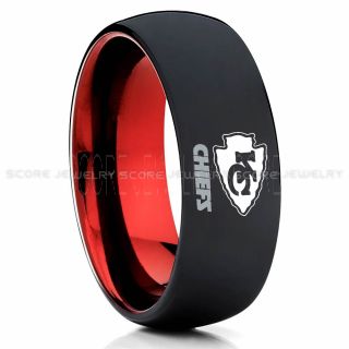 Chiefs Ring, Chiefs Wedding Rings, Chiefs Wedding Band, Football Wedding Band, Football Jewelry