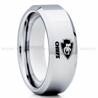 Chiefs Ring, Chiefs Wedding Rings, Chiefs Wedding Band, Football Wedding Band, Football Jewelry