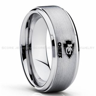 Chiefs Ring, Chiefs Wedding Rings, Chiefs Wedding Band, Football Wedding Band, Football Jewelry
