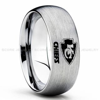 Chiefs Ring, Chiefs Wedding Rings, Chiefs Wedding Band, Football Wedding Band, Football Jewelry