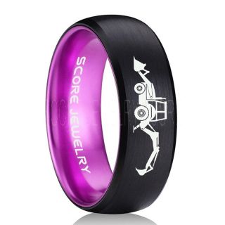 Backhoe Ring, Excavator Ring, Tractor Ring, Construction Machinery Ring, Backhoe Jewelry, Excavation Machinery Ring, Bulldozer Ring, Black Tungsten Wedding Ring, Black Tungsten Ring